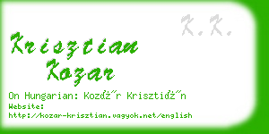 krisztian kozar business card